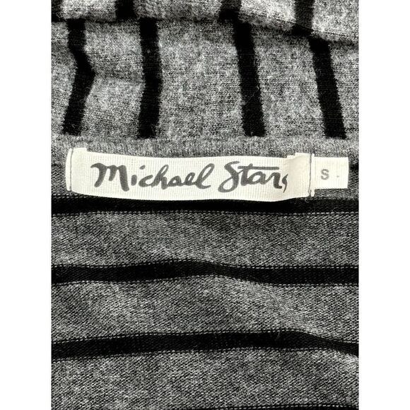 Michael Stars Open Front Grey and Black Striped Long-Sleeve Sweater Sz Small EUC - Picture 2 of 6